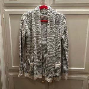 White and gray cardigan size small